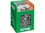 Set 150 Viti Spax Torx In Acciaio A Testa Svasata, Diam.4,5 Mm X L.80 Mm