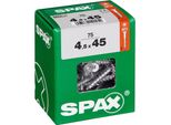Set 100 Viti Spax Torx In Acciaio A Testa Svasata, Diam.4 Mm X L.45 Mm