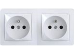 Presa Doppia Con Terra Sporgente, Completa AlréA, Schneider Electric, Bianco