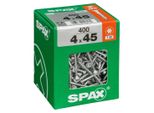 Set 400 Viti Spax Torx In Acciaio A Testa Svasata, Diam.4 Mm X L.45 Mm