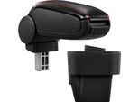 Copri Bracciolo Centrale In Pelle Nero / Rosso Per Opel Astra H 2004-2010
