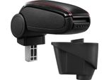 Bracciolo Centrale Mal Rivestimento In Pelle Nero / Rosso Per Citroen DS3 Dal 2010-