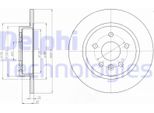 2X Disco Freno Delphi BG4199C Per Opel Astra J Sports Tourer (P10) Astra J 45Mm
