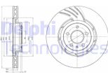 2X Disco Freno Delphi BG9052 Per Audi A4 Avant (8K5 B8) Q5 (8RB) 52Mm 345Mm