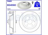 2X Delphi Disco Freno BG4956C Per Ssangyong Tivoli Suv 50 7Mm 284Mm