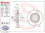 2X Brembo Disco Freno 09.C760.11 Per Ford Fiesta Mk7 Hatchback 44Mm 262Mm