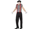 Costume Da Mimo Per Uomo In Nero, Bianco E Rosso - Xl