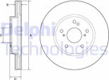 2X Disco Freno Delphi BG4785C Per Honda HR-V (Ru) Accord Ix Sedan (Cr)