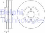 2X Disco Freno Delphi BG4569C Per Ford Fiesta Mk6 Hatchback (JA8 JR8) 44Mm