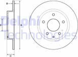 2X Disco Freno Delphi BG4707C Per Mazda 3 Hatchback (Bm Bn) CX-3 (Dk) 39Mm