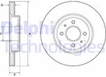 2X Disco Freno Delphi BG4743C Per Hyundai I20 Hatchback (Gb Ib) 44 1Mm 280Mm