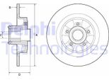 2X Disco Freno Delphi BG9133RS Per Renault Clio Iii Hatchback (BR0/1 CR0/1)