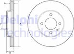 Disco Freno Delphi BG2455 Per Vw Caddy Iii Kombi (2KB 2KJ 2CB 2CJ) 38 7Mm