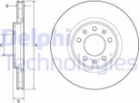 2X Disco Freno Delphi BG4806C Per Opel Zafira Life (K0) Vivaro C Combi (K0)
