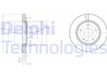 2X Disco Freno Delphi BG4212 Per Vw Routan Furgone Per Fiat Freemont (345_)
