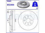 2X Disco Freno Delphi BG3404 Per Opel Astra G Cc (T98) Astra G Caravan (T98)