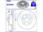 2X Disco Freno Delphi BG2846 Per Fiat Ducato (250_ 290_) 65 5Mm