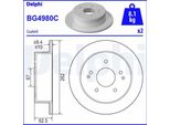 2X Disco Freno Delphi BG4980C Per Ssangyong Korando Suv (Ck) Actyon Sports Ii