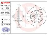 2X Disco Freno Brembo 08.D086.11 Per Hyundai I30 Hatchback (Pde Pd Pden)