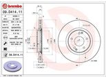 2X Brembo Disco Freno 09.D414.11 Per Ssangyong Tivoli Suv 37Mm 298Mm