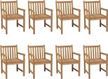 Sedie Da Giardino 8 Pezzi Con Cuscini Azzurri In Teak Massiccio