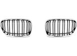 Griglia Radiatore Double Rip Cromo Nero Lucido Per Bmw F20 F21 2011-2015