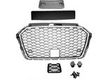 Griglia Radiatore Griglia Sportiva Griglia A Nido D'ape Cornice Nera Cromata Per Audi A3 8V Dal 2016-
