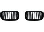 Griglia Del Radiatore Double Rip Nero Lucido Per Bmw X5 F15 2013- / X6 F16 Dal 2014-