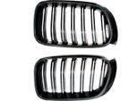 Griglia Radiatore Double Rip Nero Lucido Per Bmw X3 F25 Facelift 2014-2017
