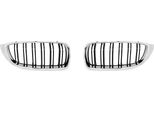 Griglia Radiatore Double Rip Cromo Nero Lucido Per Bmw Serie 4 F32 F33 F36 Dal 2013-