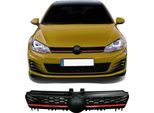 Griglia Del Radiatore Griglia Sportiva Rossa Con Griglia A Nido D'ape + Modanatura Rossa Per Vw Golf 7 Vii