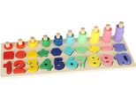 Selezionatore Di Numeri In Legno Montessori 3In1 13X36 Cm