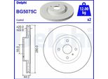 2X Disco Freno Delphi BG5075C Per Fiat 124 Spider (348_) Per Mazda MX-5 Iv (Nd)