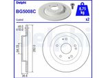 2X Disco Freno Delphi BG5008C Per Honda Civic X Hatchback (Fc_ Fk) 36 6Mm