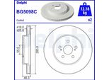 2X Disco Freno Delphi BG5098C Per Toyota Prius Phv Hatchback (_W52_) 46 3Mm