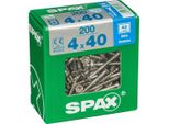 Set Di 200 Viti Spax In Acciaio Inox Testa Svasata Torx, Diam.4 Mm X L.40 Mm