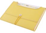 D.Rect 5590 Cartella Organizer Cartella Portatile Espandibile Cartelle Portadocumenti, Chiusura Elastica Rotonda Con Bottone, Per Casa, Scuola E Lavoro 12 Scomparti A4 Giallo