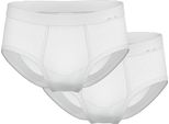 Slip Ammann Da Uomo, Confezione Da 2 Pezzi - Costina Fine, Chiusura, Vita Morbida, Cotone Bianco Xl