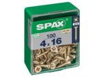 Set Di 100 Viti In Acciaio A Testa Svasata Pozidriv Spax, Diam.4 Mm X L.16 Mm