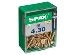 Set Di 50 Viti In Acciaio A Testa Svasata Pozidriv Spax, Diam.4 Mm X L.30 Mm