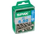 Set Di 25 Viti Spax In Acciaio Inox Testa Svasata Torx, Diam.5 Mm X L.50 Mm