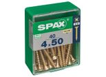 Set Di 40 Viti In Acciaio A Testa Svasata Pozidriv Spax, Diam.4 Mm X L.50 Mm