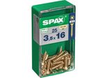 Set Di 25 Viti In Acciaio A Testa Svasata Pozidriv Spax, Diam.3,5 Mm X L.16 Mm