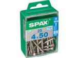 Set Di 25 Viti Spax In Acciaio Inox Testa Svasata Torx, Diam.4 Mm X L.50 Mm