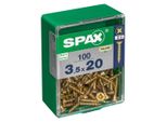 Set Di 100 Viti In Acciaio Pozidriv Spax Testa Svasata, Diam.3,5 Mm X L.20 Mm
