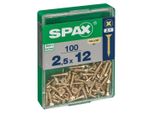 Set Di 100 Viti In Acciaio A Testa Svasata Pozidriv Spax, Diam.2,5 Mm X L.12 Mm