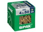 Set Di 200 Viti In Acciaio A Testa Svasata Pozidriv Spax, Diam.4,5 Mm X L.50 Mm