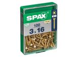 Set Di 100 Viti In Acciaio A Testa Svasata Pozidriv Spax, Diam.3 Mm X L.16 Mm