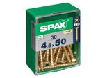 Set Di 30 Viti Spax In Acciaio A Testa Svasata, Diam.4,5 Mm X L.50 Mm