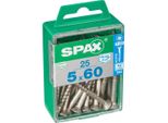 Set Di 25 Viti Spax In Acciaio Inox Testa Svasata Torx, Diam.5 Mm X L.60 Mm